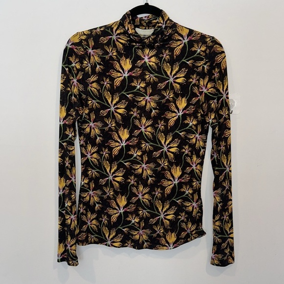 Ulla Johnson Aurelia Turtleneck Floral Long Sleeve Top - Picture 5 of 9